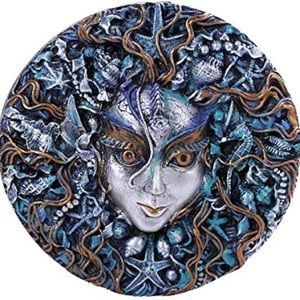 Pacific Giftware PT Mari Sea Goddess Resin Figurine Wall Plaque